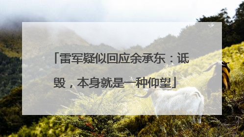雷军疑似回应余承东：诋毁，本身就是一种仰望